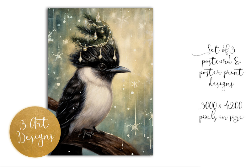 mystical-christmas-animals-mini-postcard-set