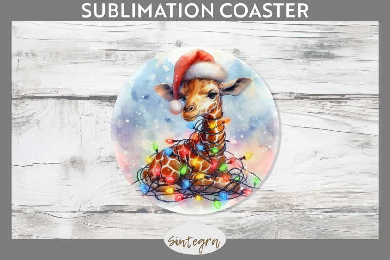 christmas-giraffe-animal-entangled-in-lights-round-coaster-sublimation
