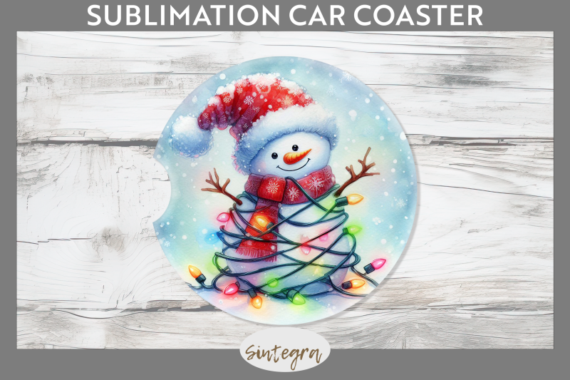 christmas-snowman-entangled-in-lights-car-coaster-sublimation