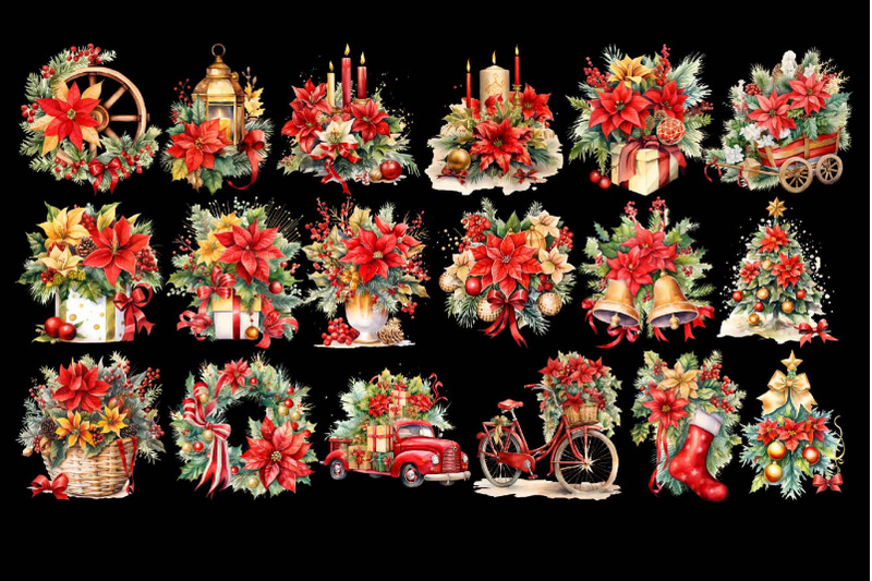 christmas-arrangements-clipart-floral-bouquets-png