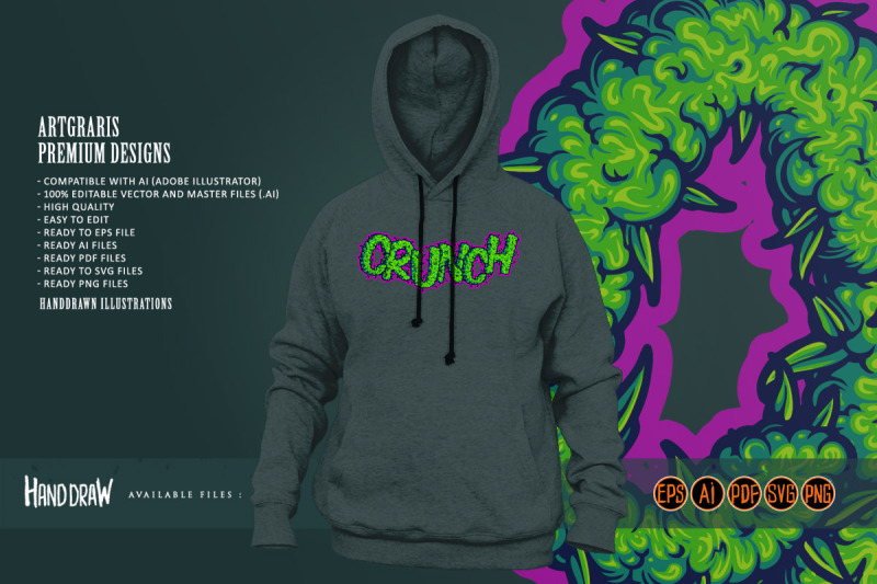 crunch-fantasy-lettering-word-cannabis-smoke