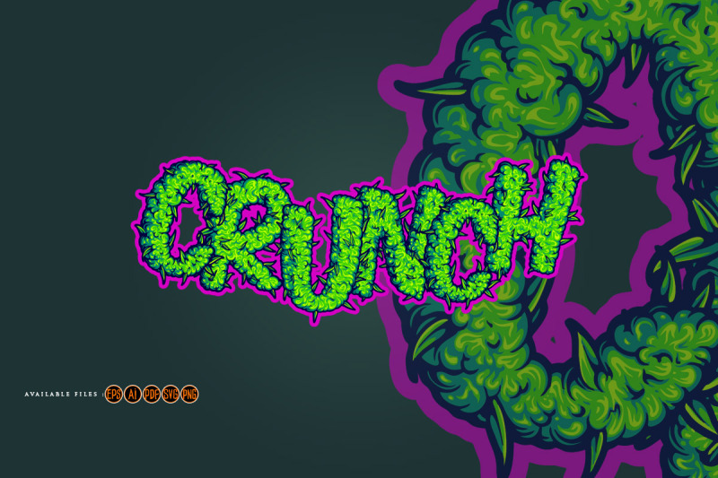 crunch-fantasy-lettering-word-cannabis-smoke