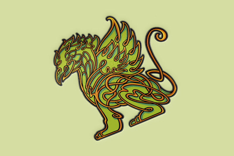 classic-flourish-ornament-griffin-mythical-creature