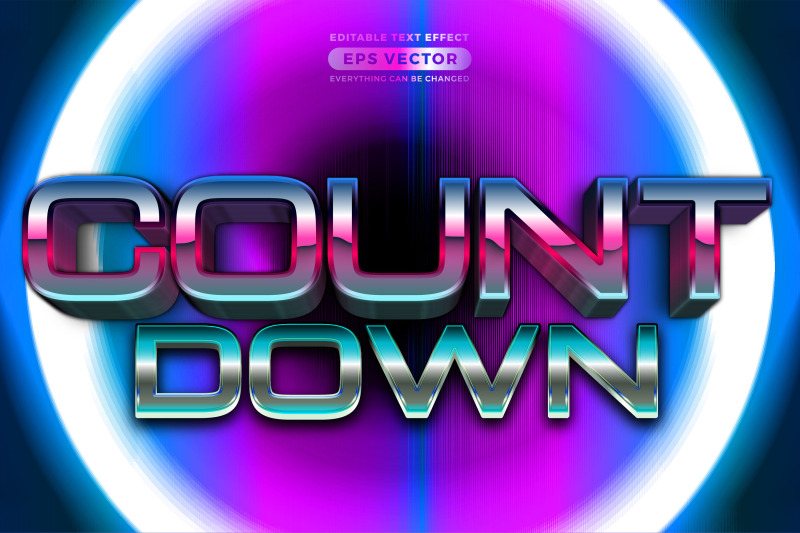 retro-text-effect-countdown-futuristic-editable-80s-classic-style-with