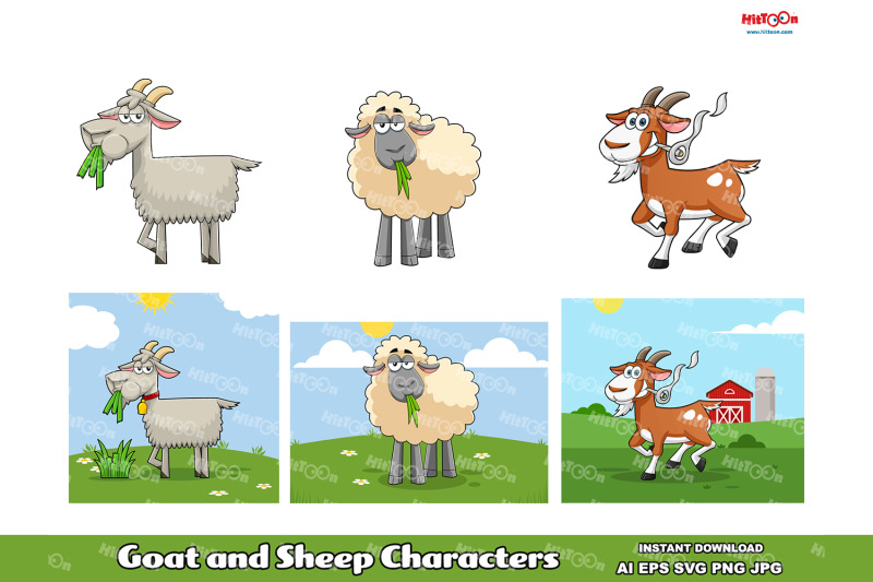 goat-and-sheep-clip-art-vector-illustrations-bundle