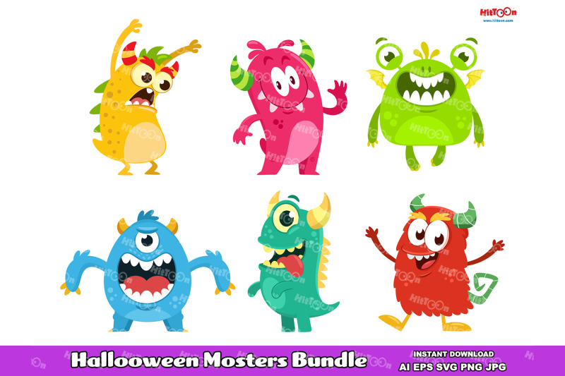 halloween-monsters-cartoon-character-vector-bundle