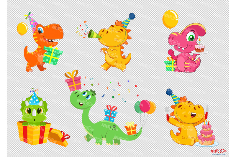 cute-birthday-dinosaurs-cartoon-characters-vector-bundle