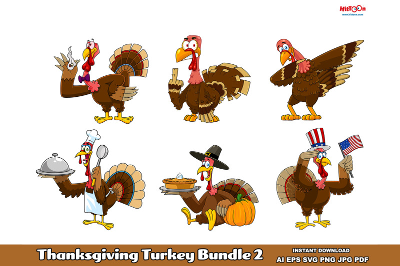 thanksgiving-turkey-cartoon-characters-clipart-set-2