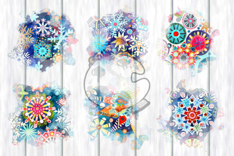 funky-snowflake-splashes-watercolor-backgrounds