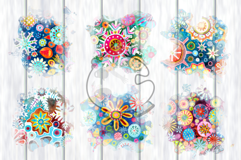 funky-snowflake-splashes-watercolor-backgrounds