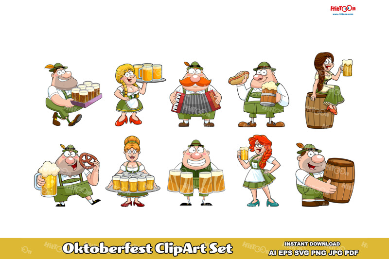 oktoberfest-people-cartoon-characters-clipart-set