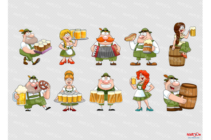 oktoberfest-people-cartoon-characters-clipart-set