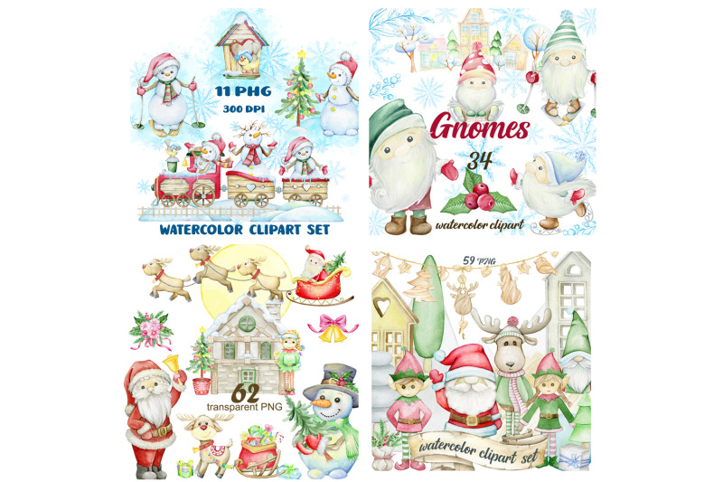 watercolor-gnome-clipart-scandinavian-christmas-clipart-nordic-wate