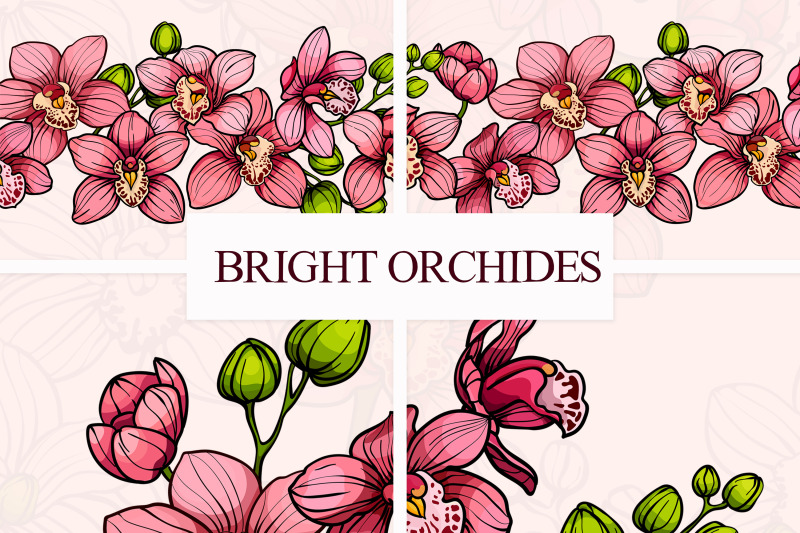 bright-orchids-vector-set