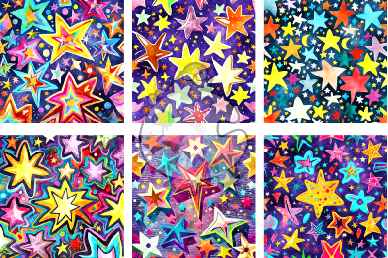 funky-stars-watercolor-pattern-papers