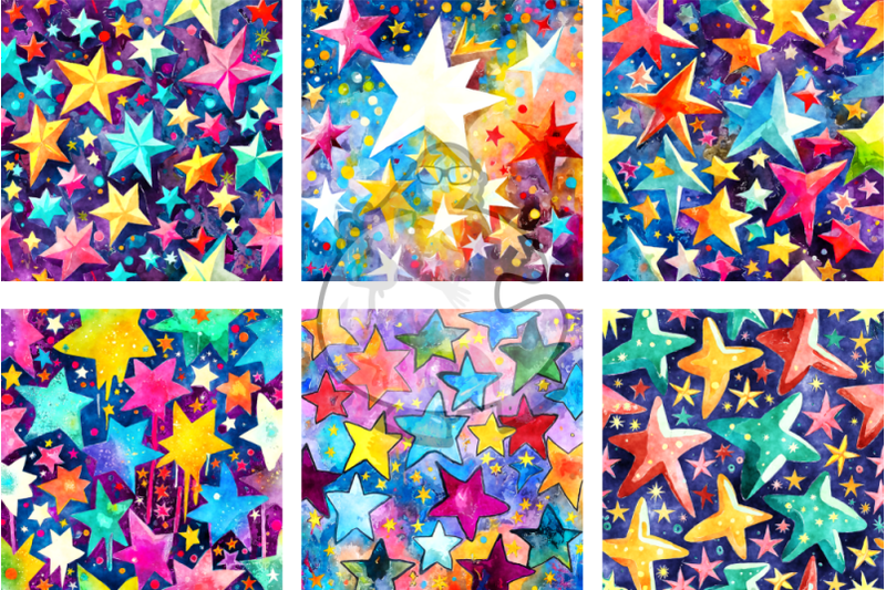funky-stars-watercolor-pattern-papers