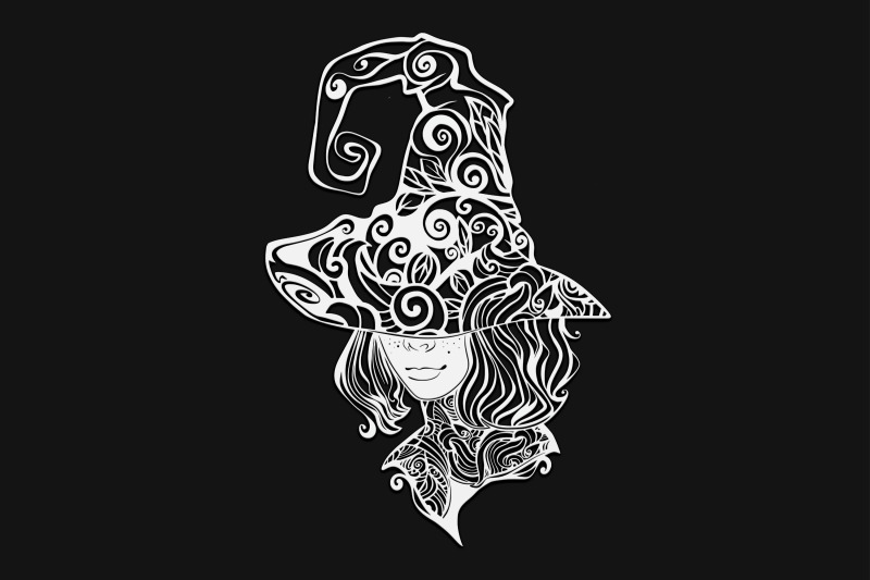 floral-witch-with-hat-drawing-6