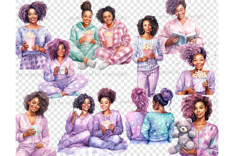 pajama-party-black-girls-clipart-friendship-clipart