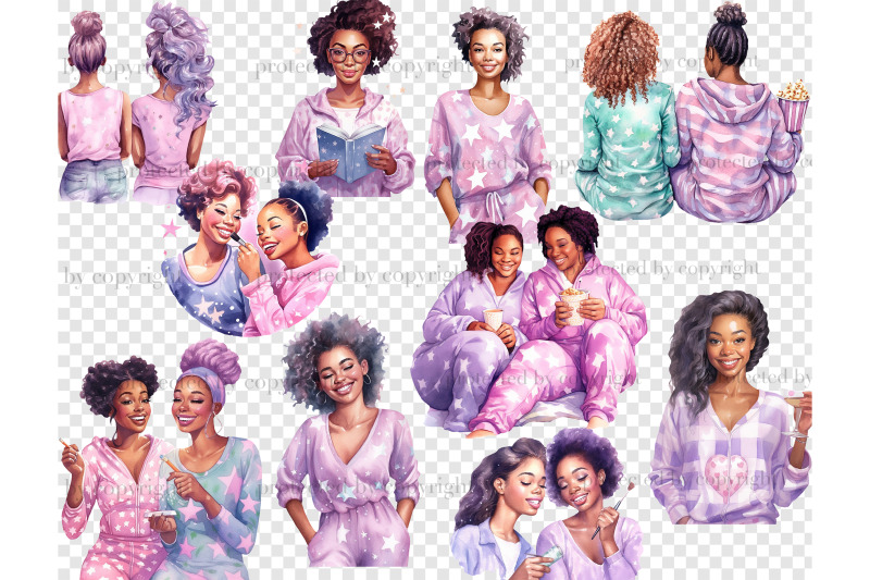 pajama-party-black-girls-clipart-friendship-clipart