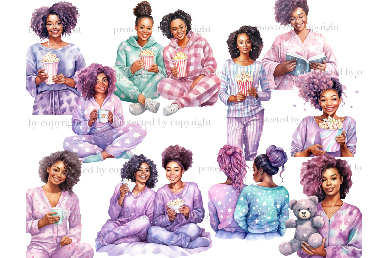 pajama-party-black-girls-clipart-friendship-clipart