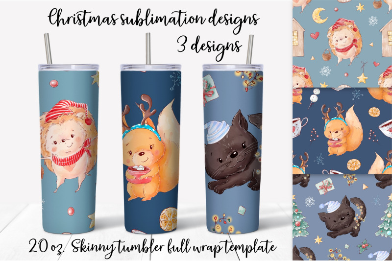 christmas-sublimation-design-skinny-tumbler-wrap-design