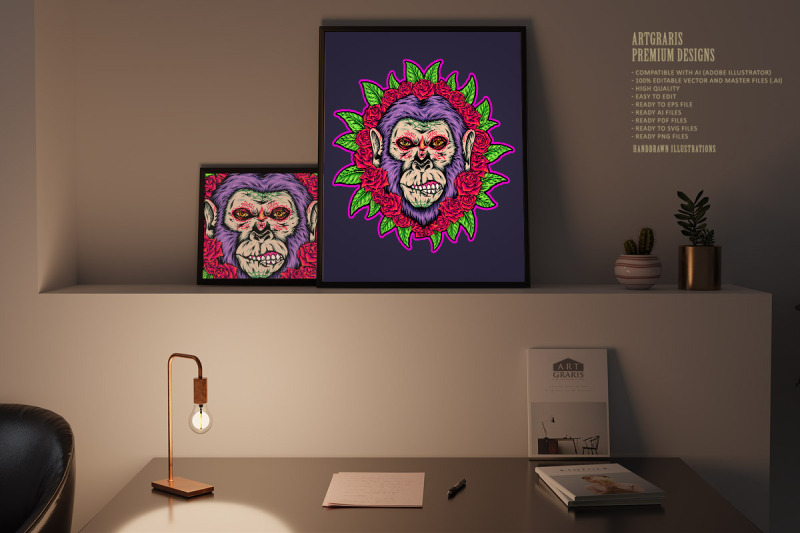 scary-monkey-muertos-creepy-floral