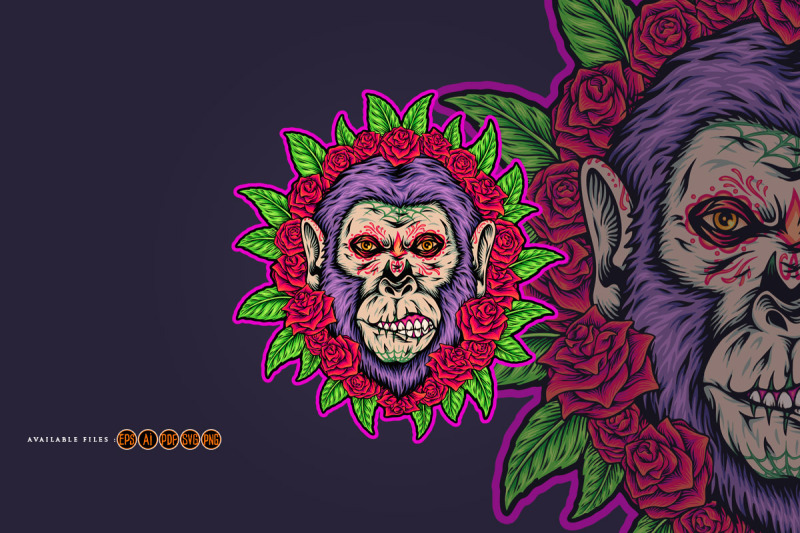 scary-monkey-muertos-creepy-floral