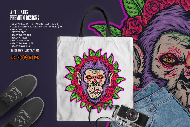 scary-monkey-muertos-creepy-floral