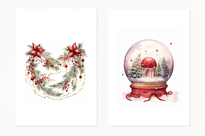 all-red-holiday-watercolor-collection