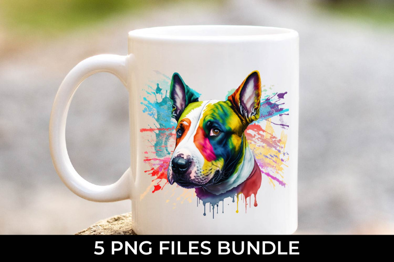 rainbow-bull-terrier-dog-watercolor-bundle-free-for-commercial-use