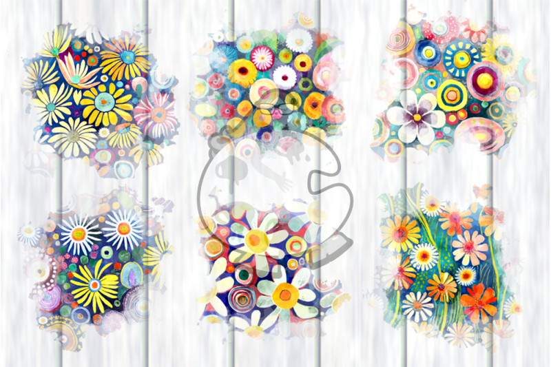 funky-daisy-splashes-watercolor-floral-backgrounds