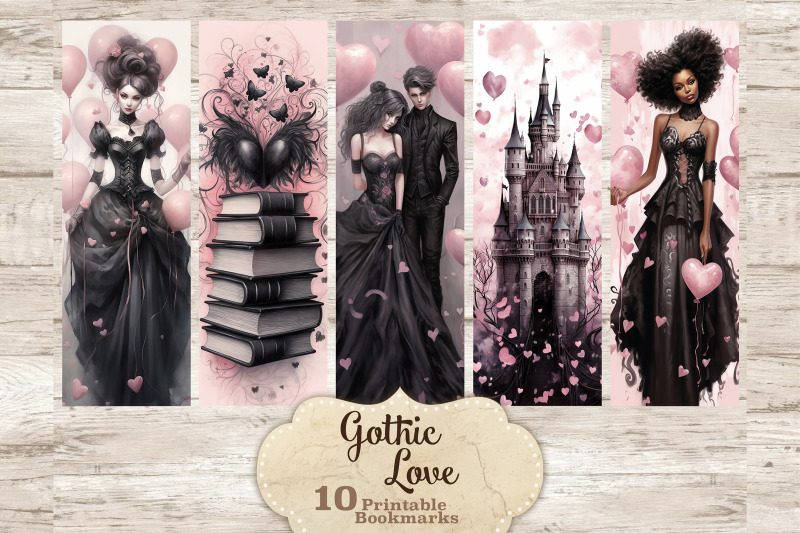 gothic-love-bookmarks-romantic-printable