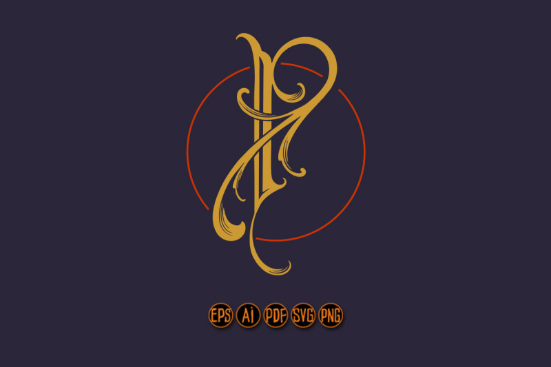 elegant-vintage-letter-p-monogram-flourish-emblem