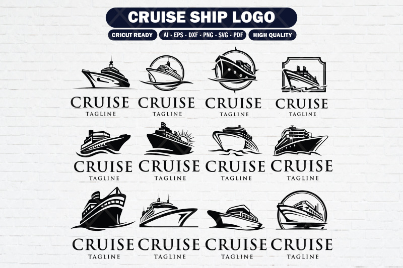 set-of-cruise-ship-logo-collection
