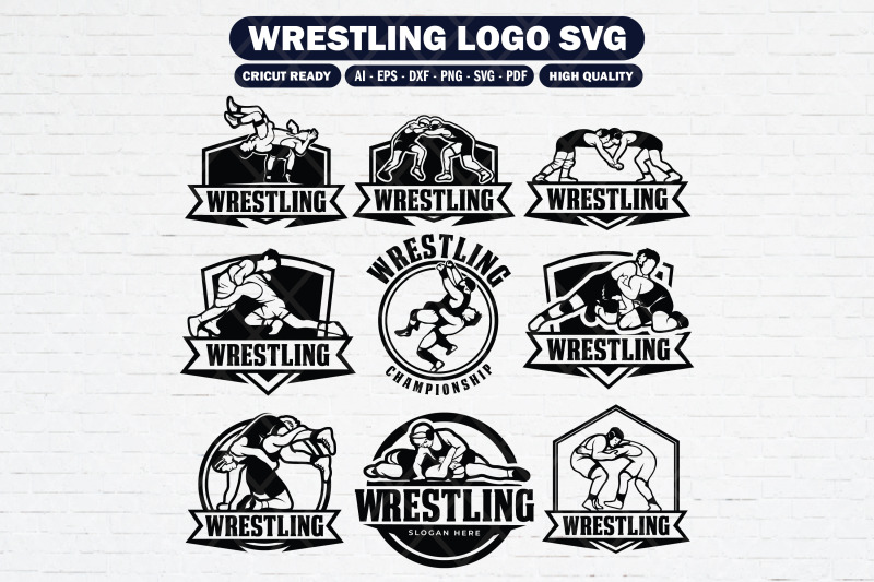 set-of-wrestling-logo-collection