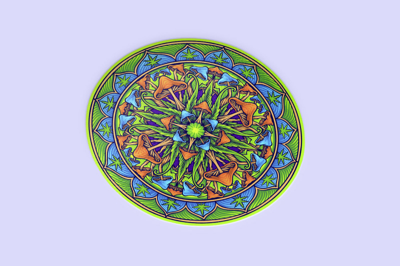 elegant-mandala-flourish-cannabis-mushrooms