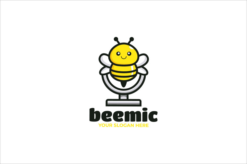 bee-mic-vector-template-logo-design