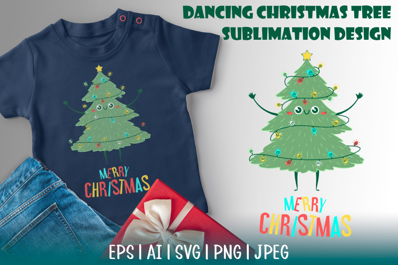 dancing-kawaii-christmas-tree-sublimation-design