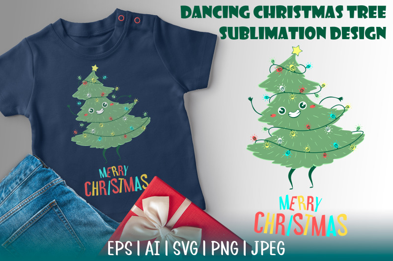 dancing-kawaii-christmas-tree-sublimation-design