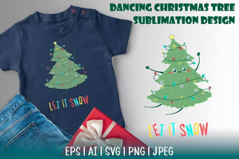 dancing-kawaii-christmas-tree-sublimation-design