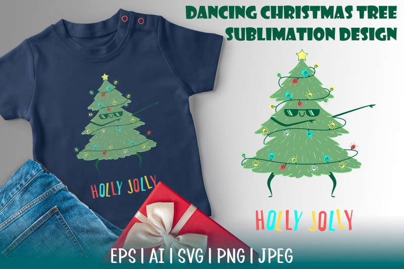 dancing-kawaii-christmas-tree-sublimation-design