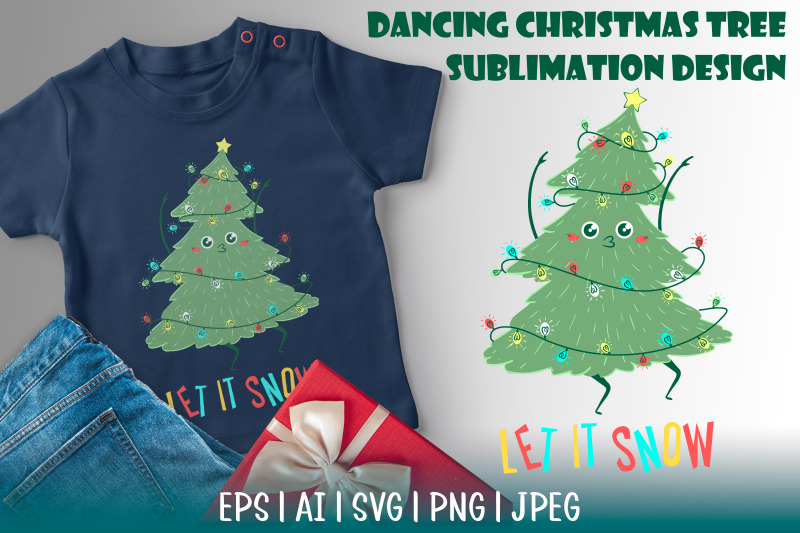 dancing-kawaii-christmas-tree-sublimation-design