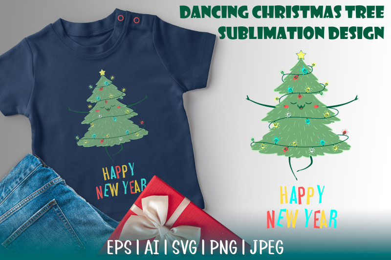 dancing-kawaii-christmas-tree-sublimation-design