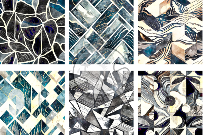 monochrome-marble-geometric-watercolor-textures