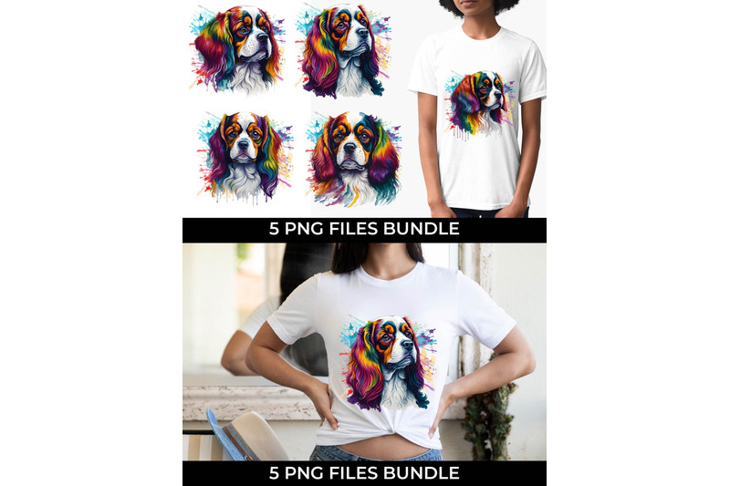 rainbow-cavalier-king-dog-watercolor-bundle-sublimation-free-for-comme