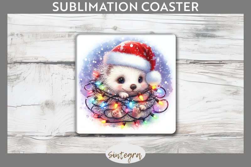 christmas-porcupine-entangled-in-lights-square-coaster-sublimation