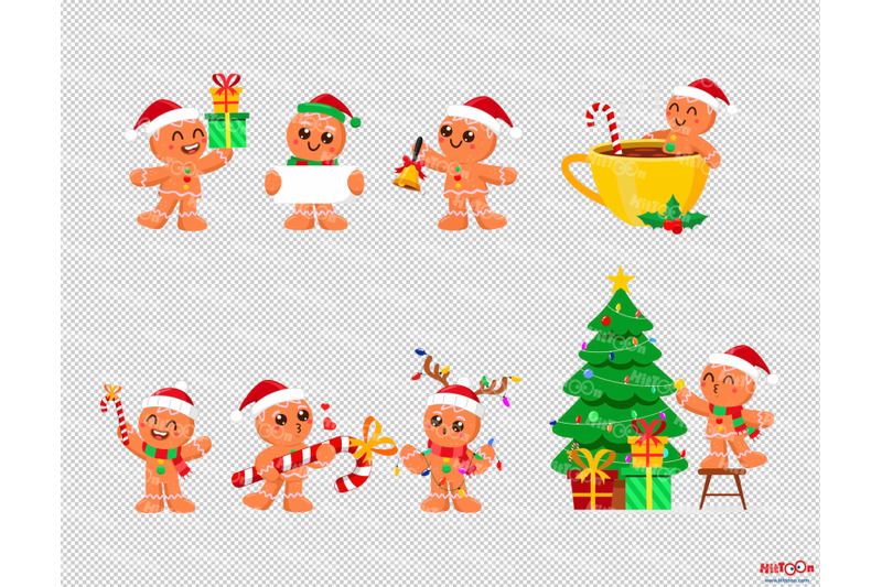 christmas-gingerbread-cartoon-character-clipart-set