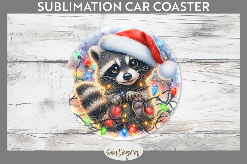 christmas-raccoon-entangled-in-lights-car-coaster-sublimation