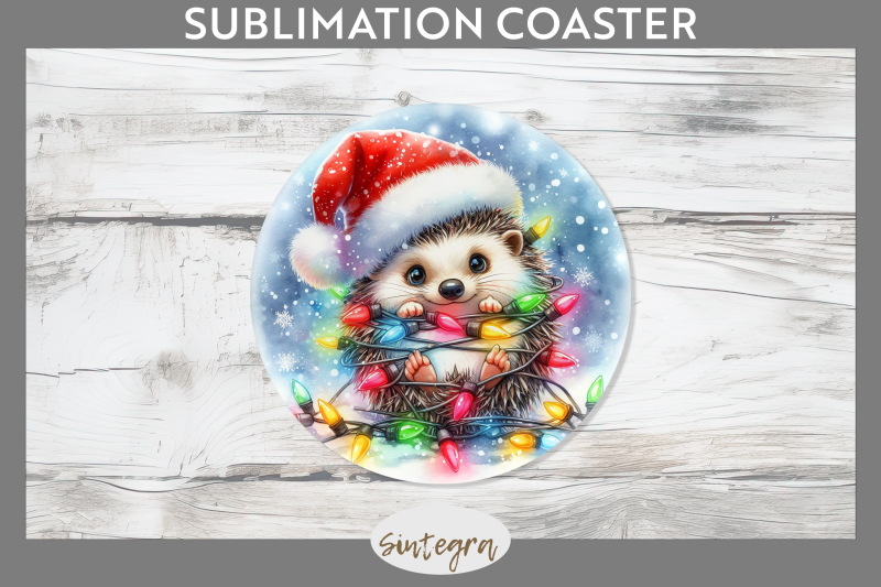 christmas-hedgehog-entangled-in-lights-round-coaster-sublimation