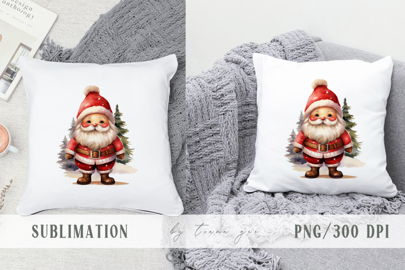 cute-watercolor-christmas-gnome-santa-clipart-1-png-file